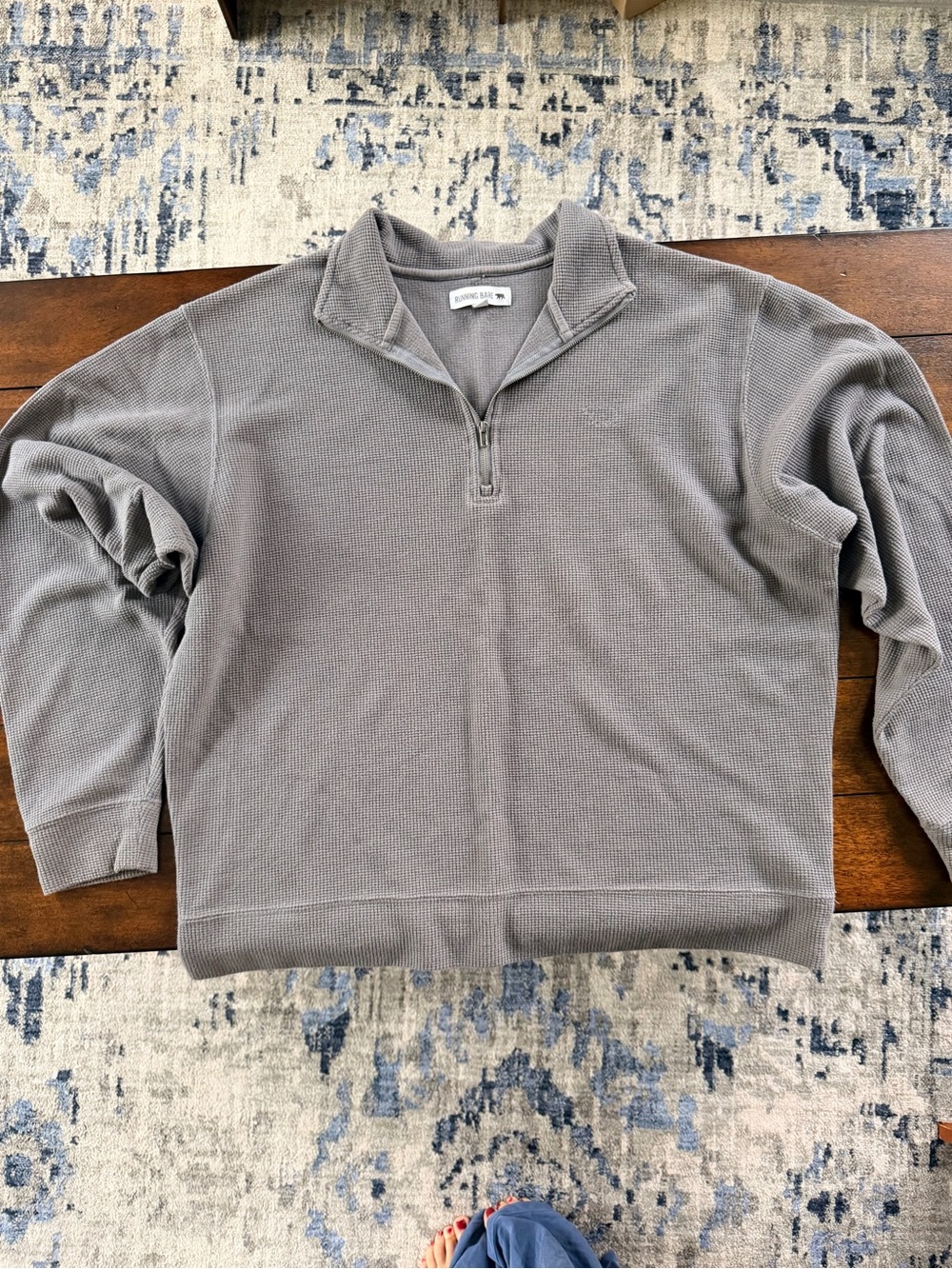 Waffle knit quarter zip